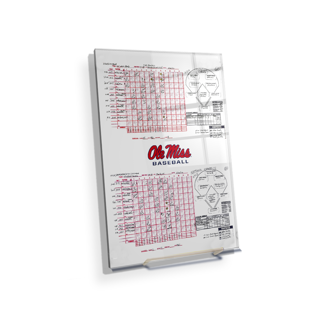Ole Miss Rebels - Full CWS Champions Scorecard - College Wall Art #Canvas