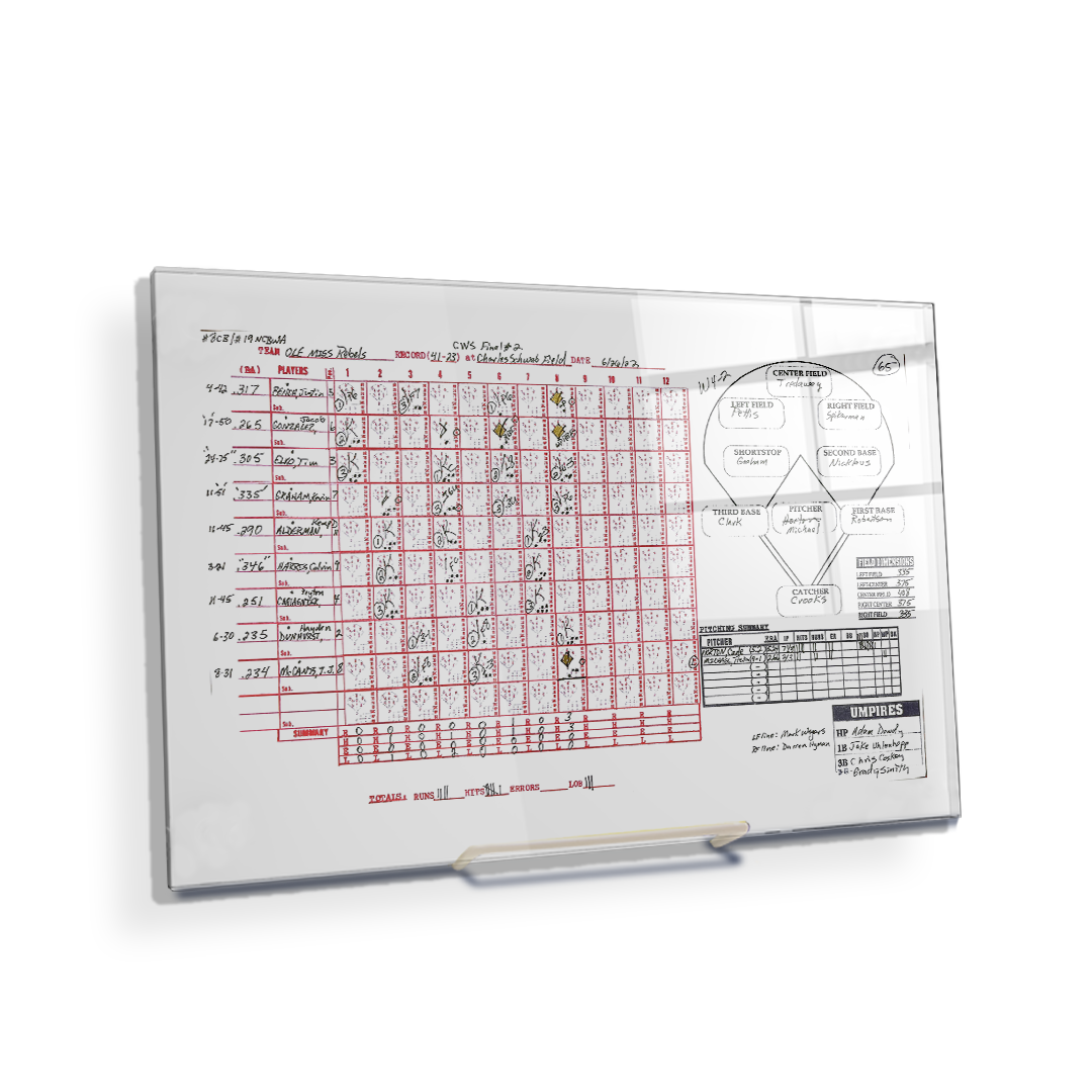 Ole Miss Rebels - CWS Champions Scorecard Ole Miss Side - College Wall Art #Canvas