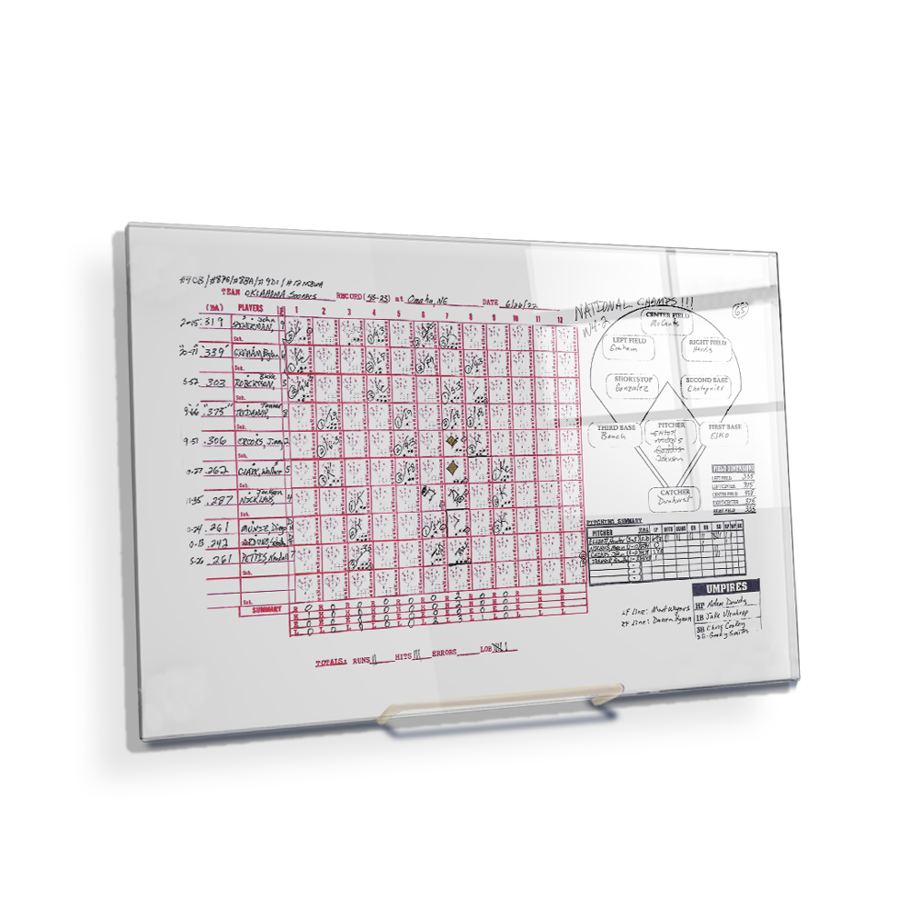 Ole Miss Rebels - CWS Scorecard Oklahoma Side - College Wall Art #Canvas