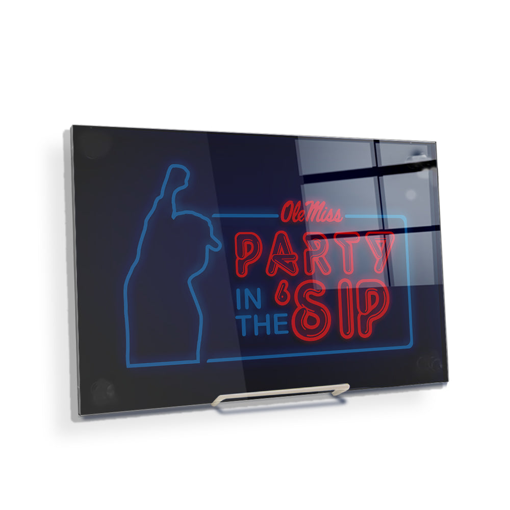 Ole Miss Rebels - Neon Party in the SIP - College Wall Art #Canvas