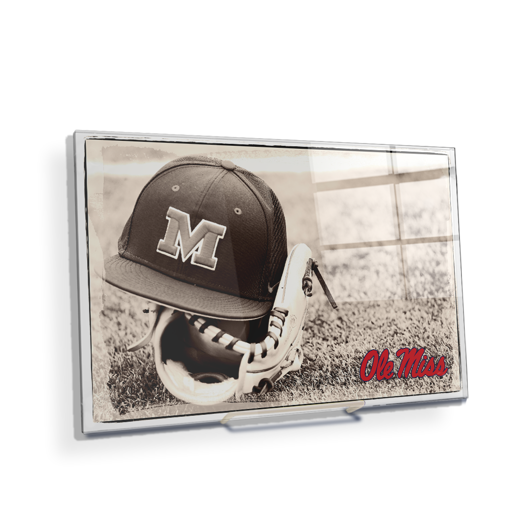 Ole Miss Rebels - Ole Miss Vintage Baseball - College Wall Art #Canvas