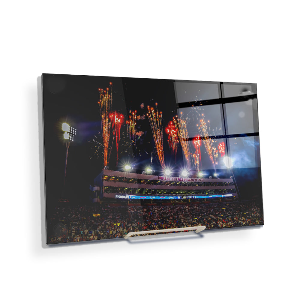 Ole Miss Rebels - Fireworks over Vaught-Hemingway - College Wall Art #Canvas
