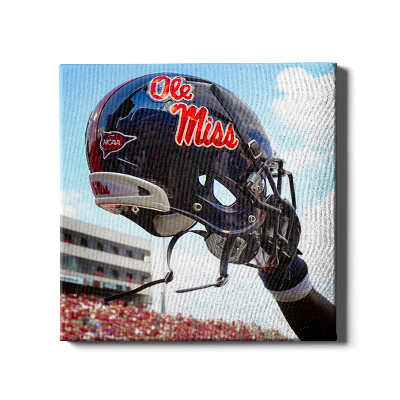 Ole Miss Rebels - Ole Miss Helmet Held High - College Wall Art #Canvas