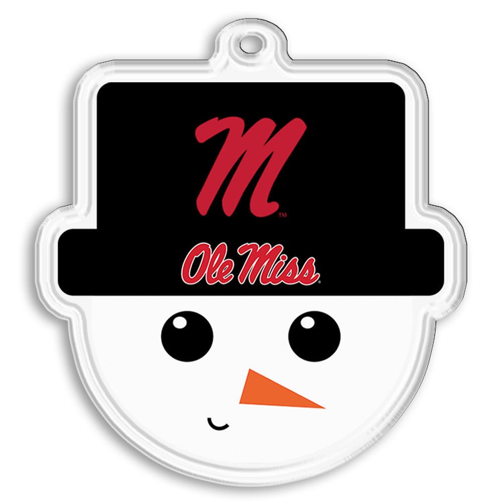 Ole Miss Rebels - Ole Miss Snowman Head Double-sided Ornament