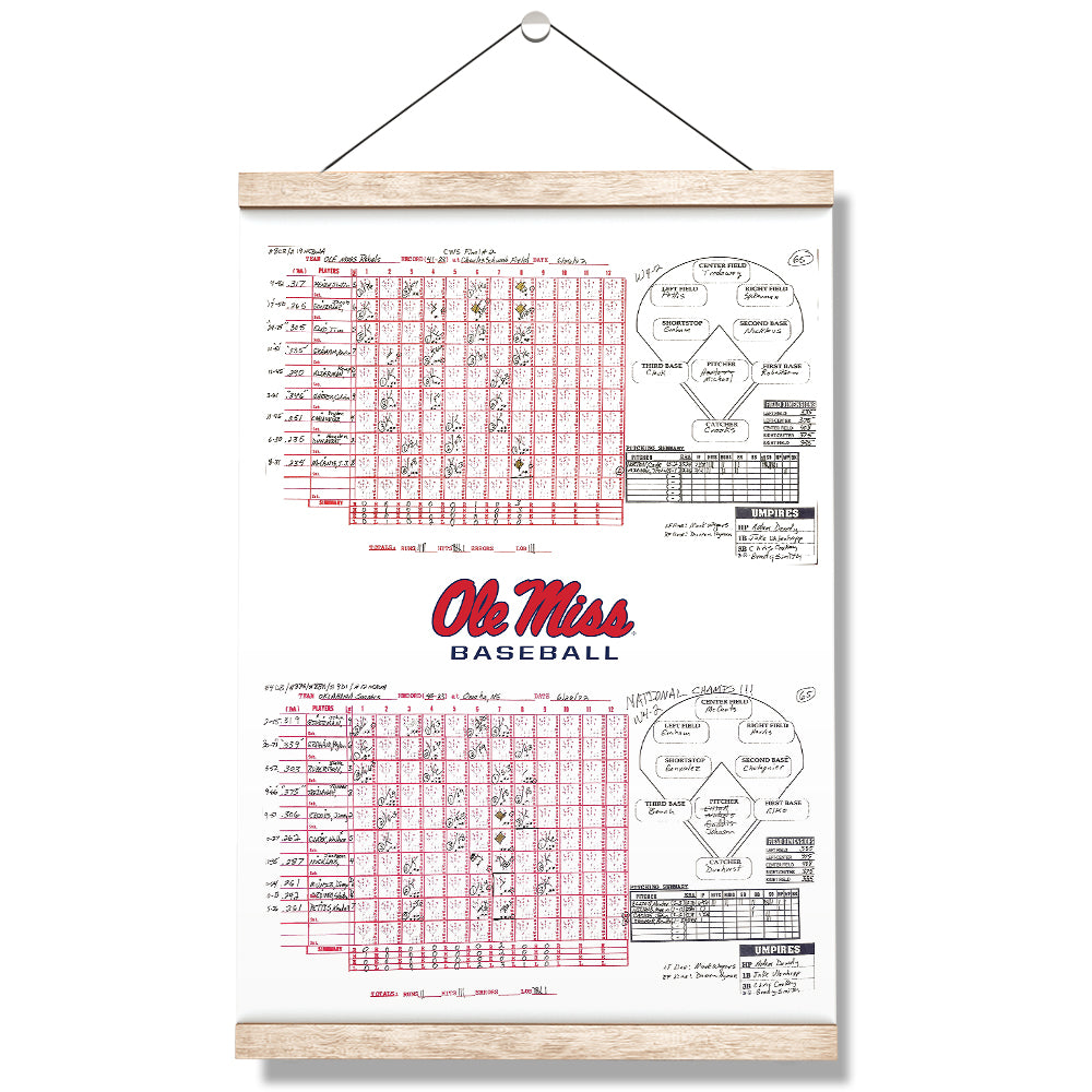 Ole Miss Rebels - Full CWS Champions Scorecard - College Wall Art #Canvas