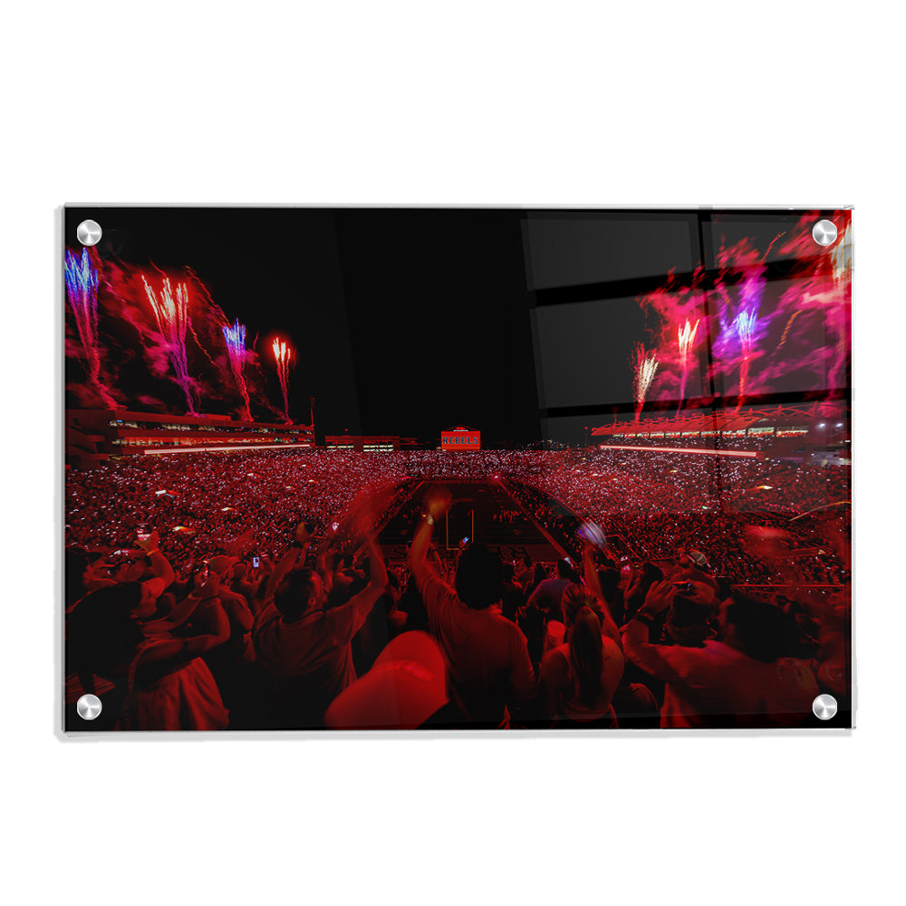 Ole Miss Rebels - Rebel Red Light Up Vaught-Hemmingway - College Wall Art #Canvas