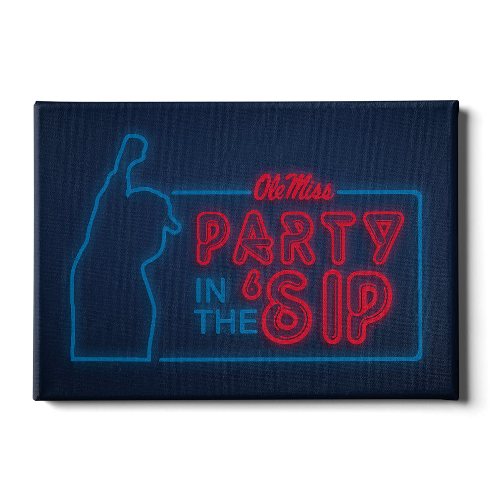 Ole Miss Rebels - Neon Party in the SIP - College Wall Art #Canvas