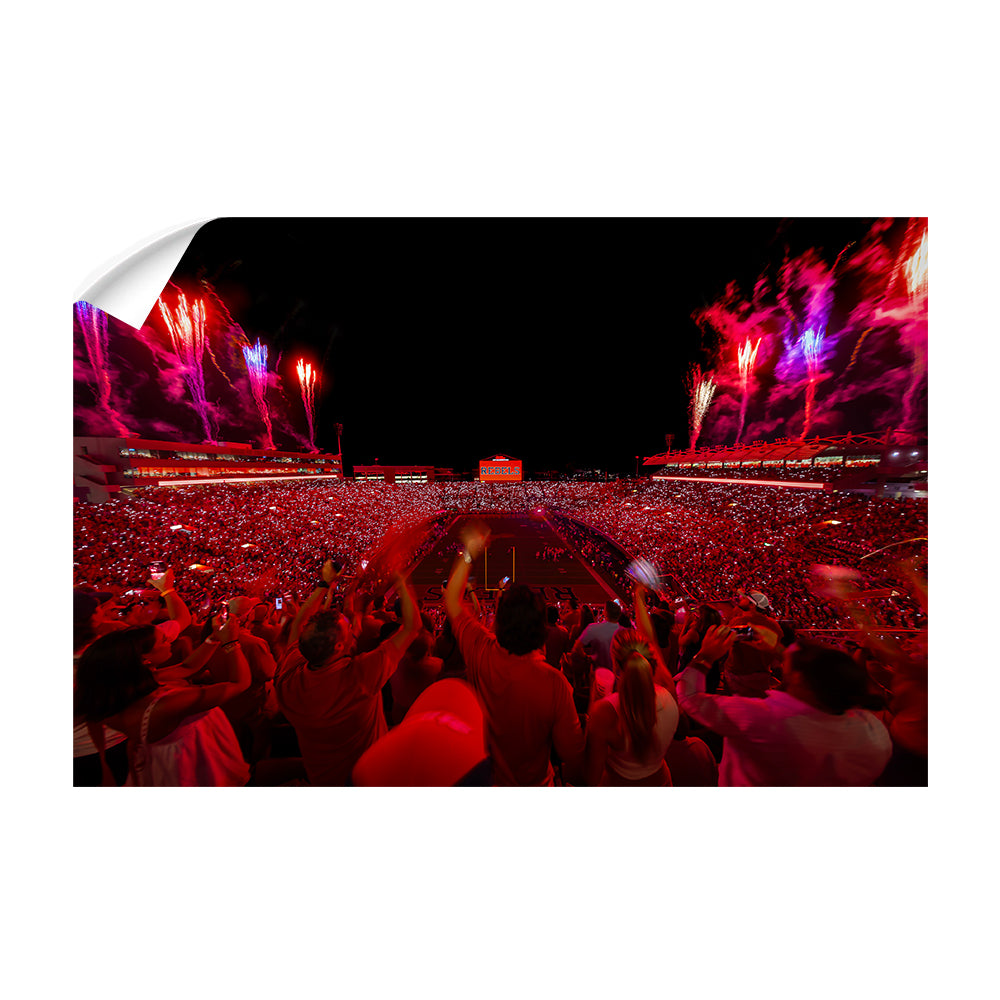 Ole Miss Rebels - Rebel Red Light Up Vaught-Hemmingway - College Wall Art #Canvas