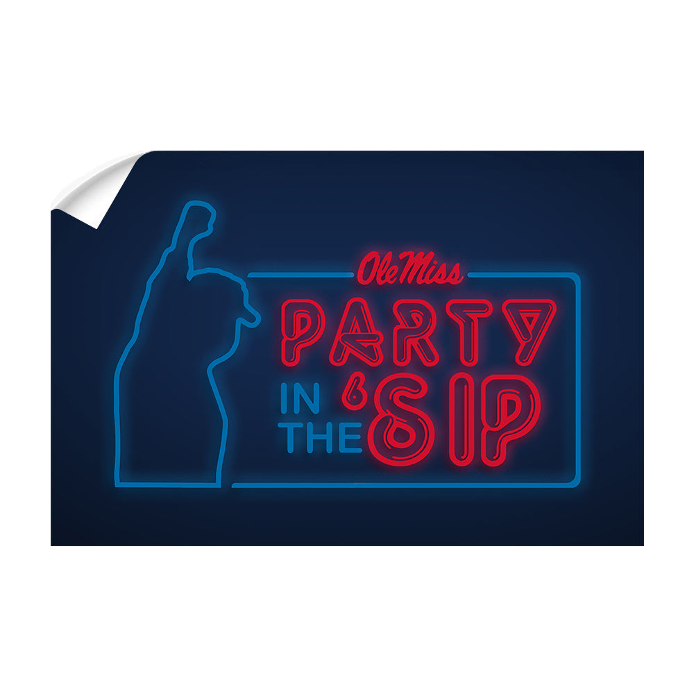 Ole Miss Rebels - Neon Party in the SIP - College Wall Art #Canvas