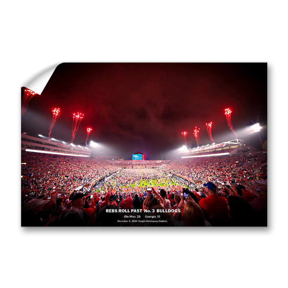 Ole Miss Rebels - Rebs Roll Past No. 3 Georgia - Rebel Wall Art #Canvas