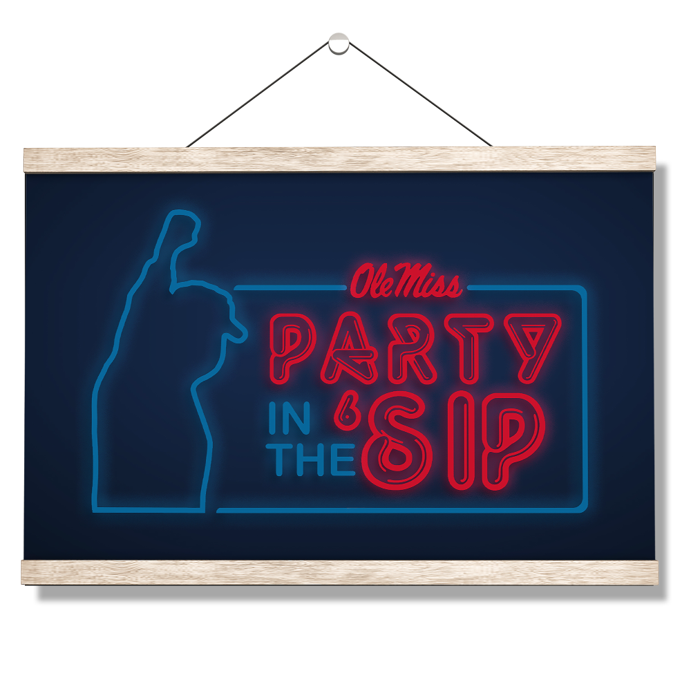 Ole Miss Rebels - Neon Party in the SIP - College Wall Art #Canvas