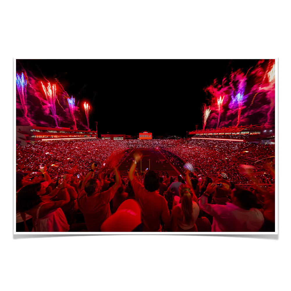 Ole Miss Rebels - Rebel Red Light Up Vaught-Hemmingway - College Wall Art #Canvas