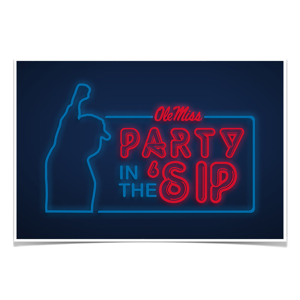 Ole Miss Rebels - Neon Party in the SIP - College Wall Art #Canvas