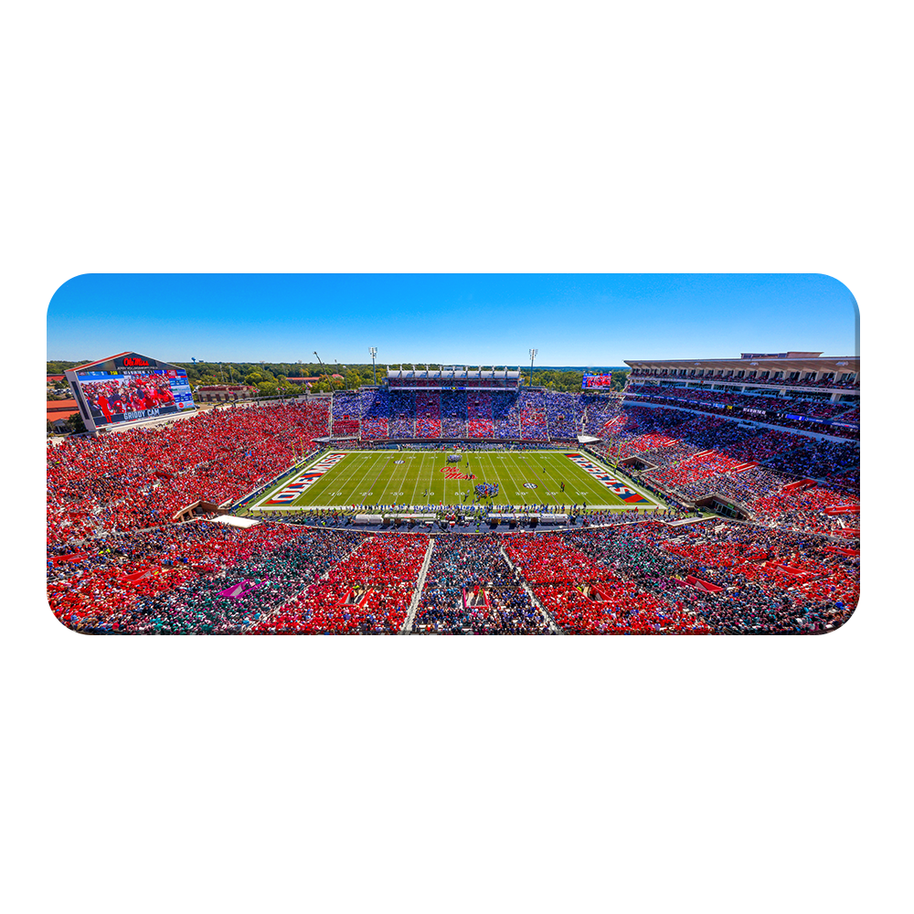Ole Miss Rebels - Ole Miss Stripe Out Panoramic - College Wall Art #Canvas