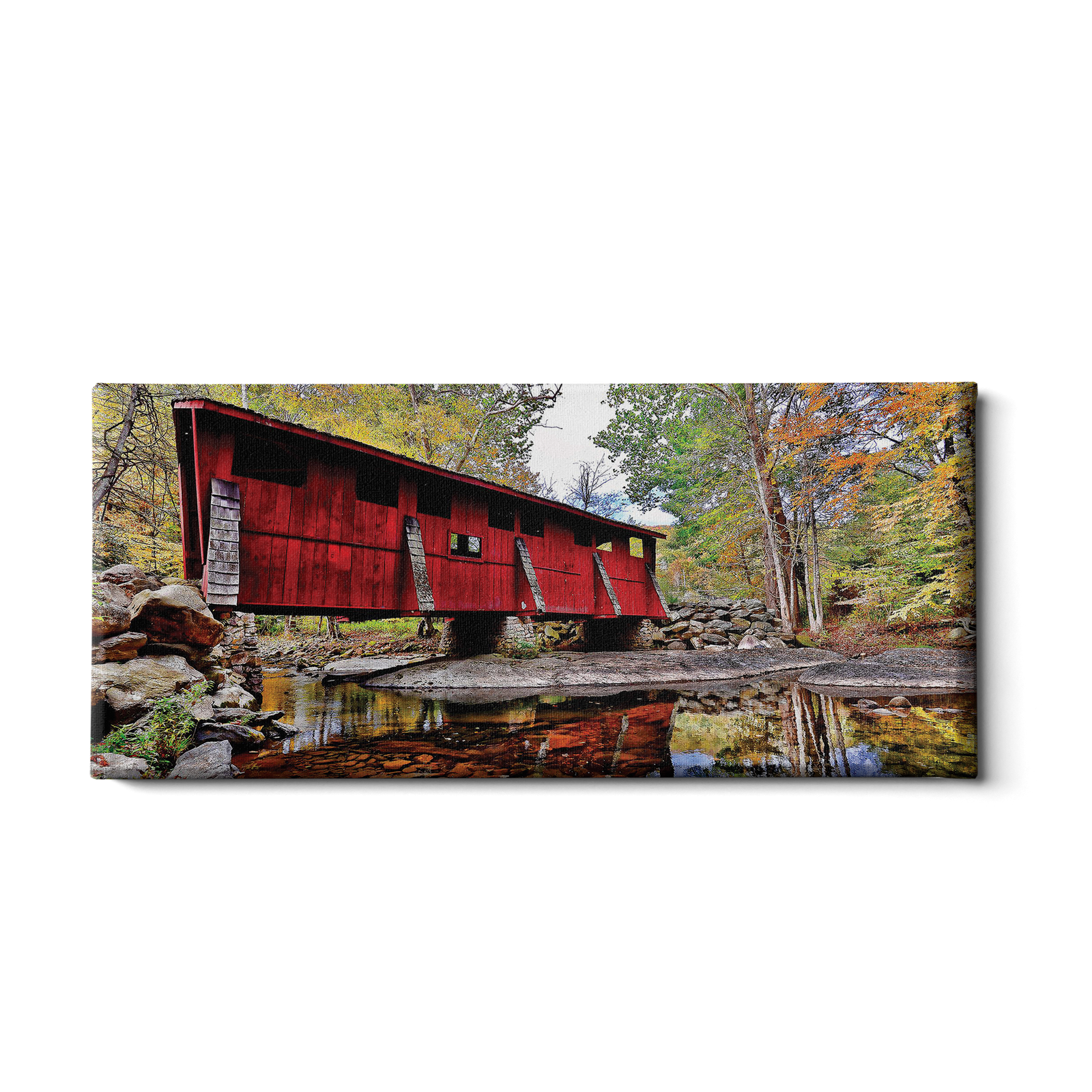 Covered Bridge Panoramic - College Wall Art