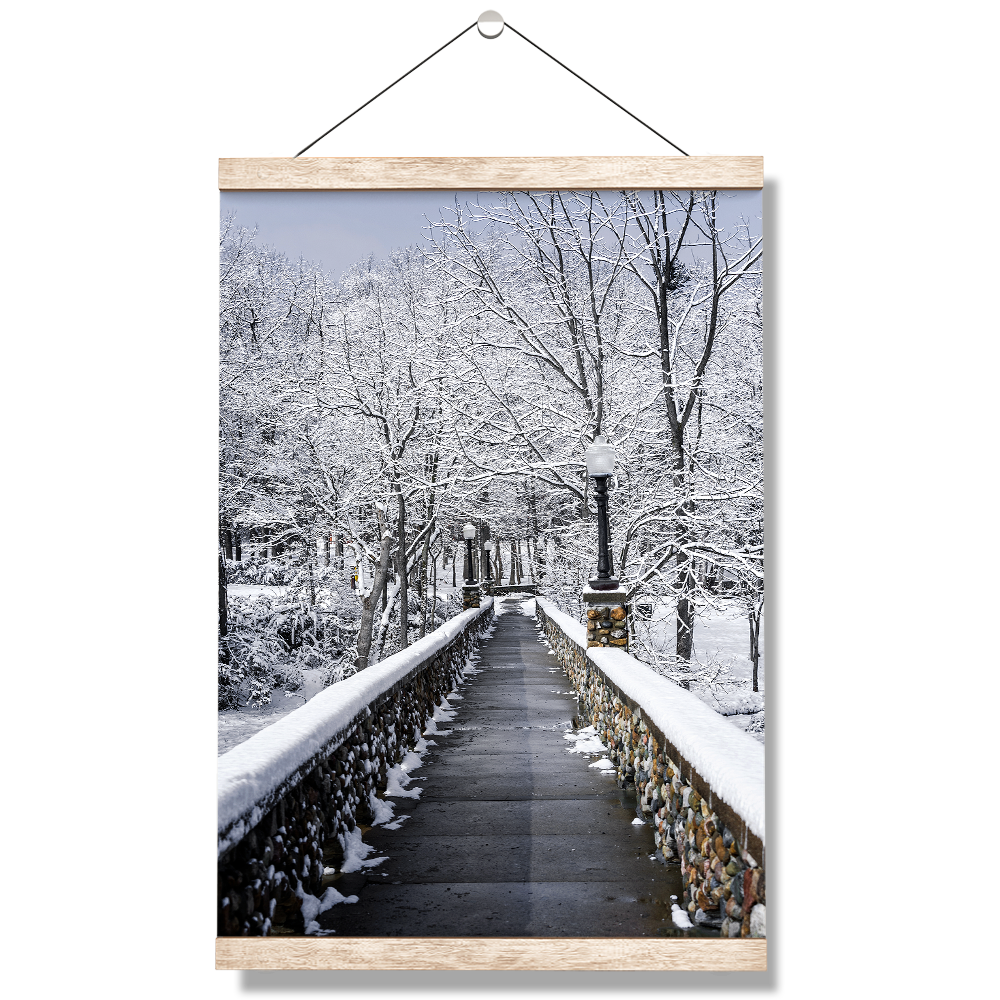 Winter Bridge - College Wall Art#Canvas