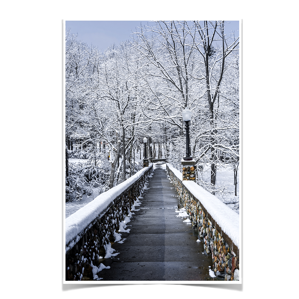 Winter Bridge - College Wall Art#Canvas