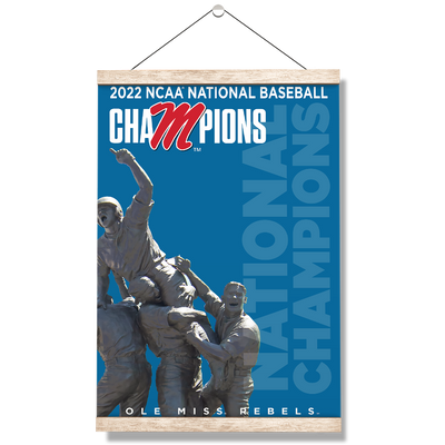 Ole Miss Rebels - 2022 National Baseball Champions Ole Miss - College Wall Art #Hanging Canvas