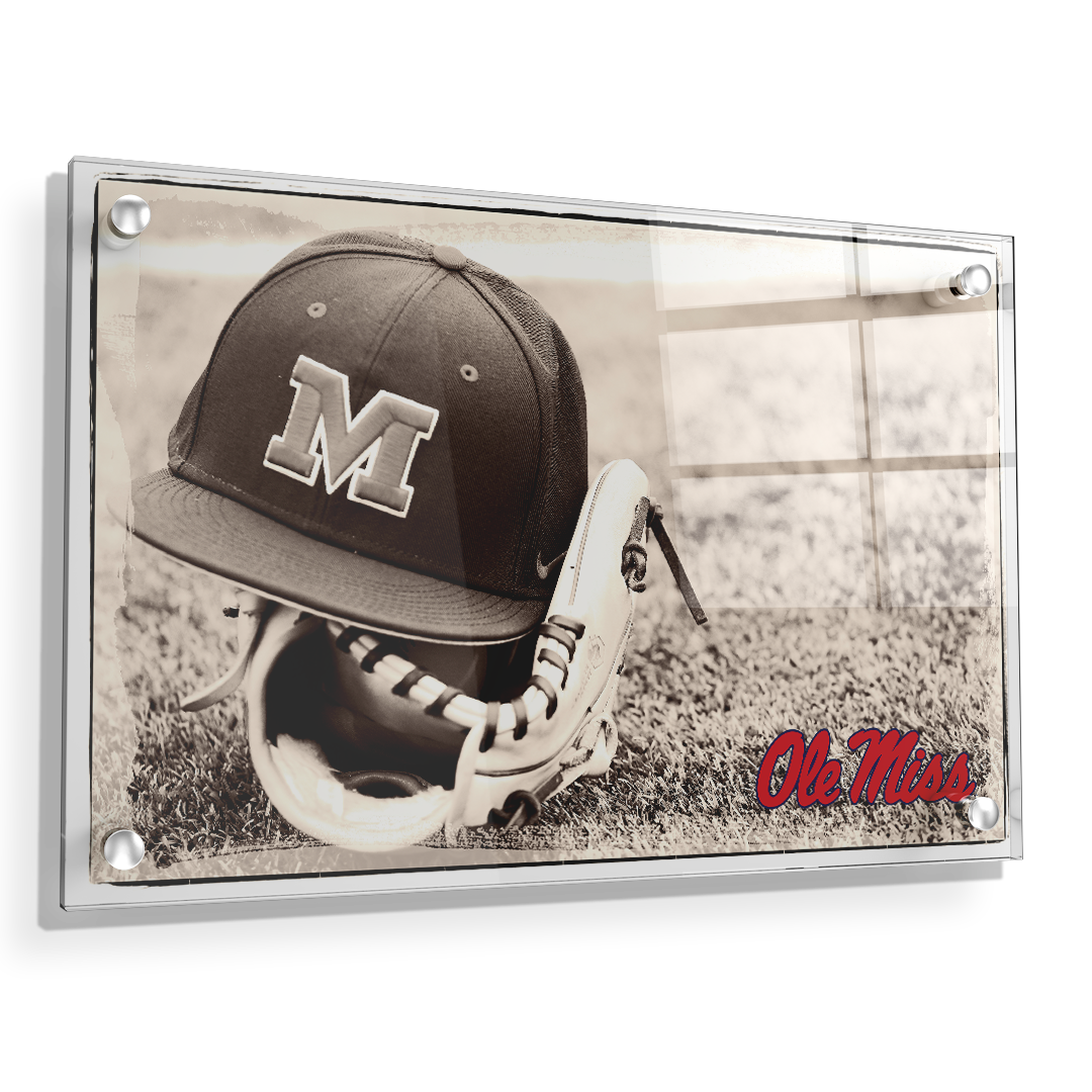 Ole Miss Rebels - Ole Miss Vintage Baseball - College Wall Art #Canvas