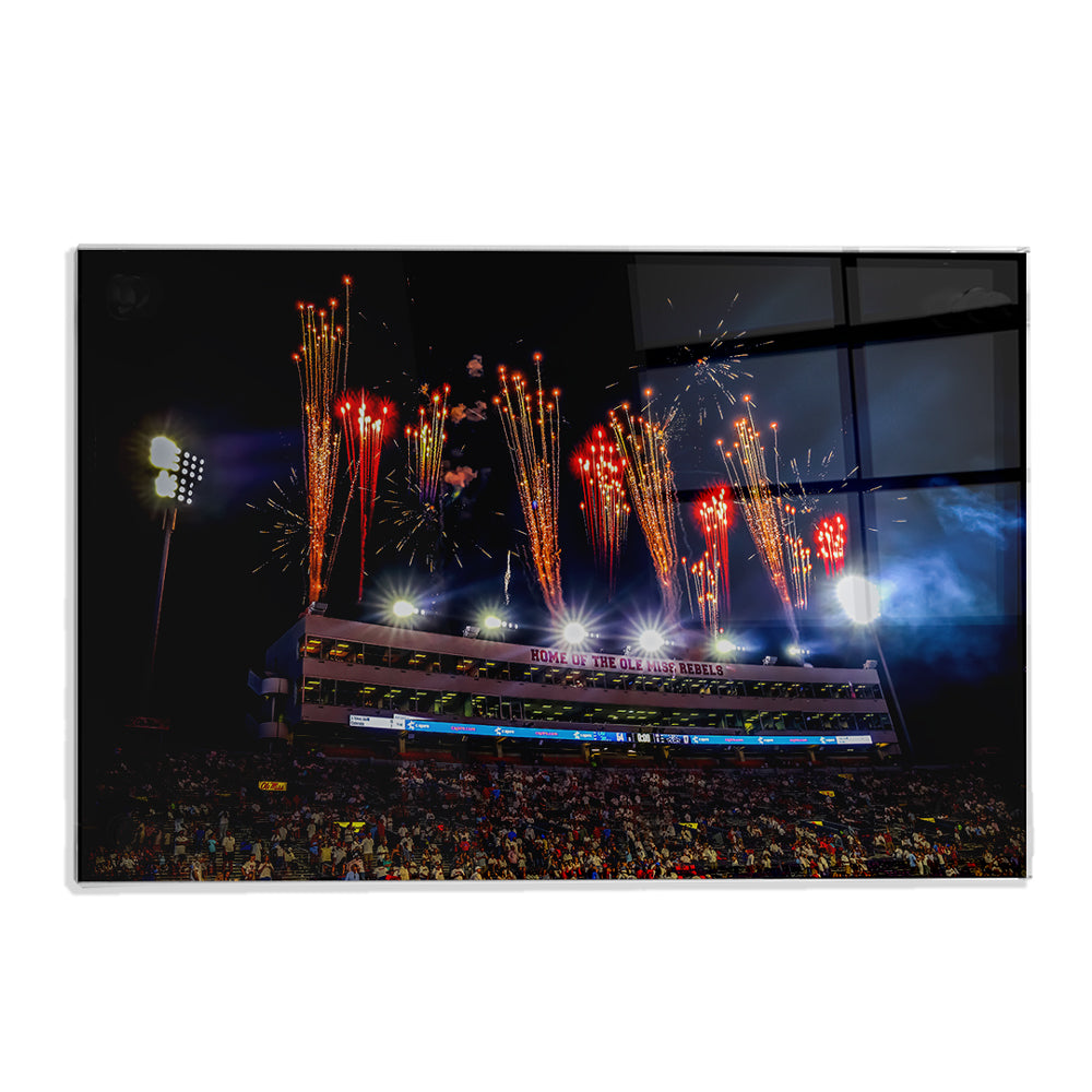 Ole Miss Rebels - Fireworks over Vaught-Hemingway - College Wall Art #Canvas