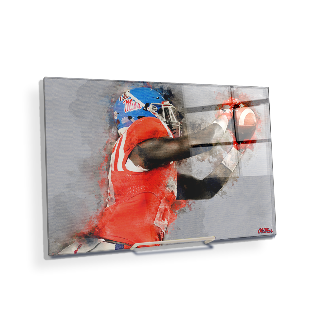 Ole Miss Rebels - Ole Miss Watercolor Catch - College Wall Art #Canvas