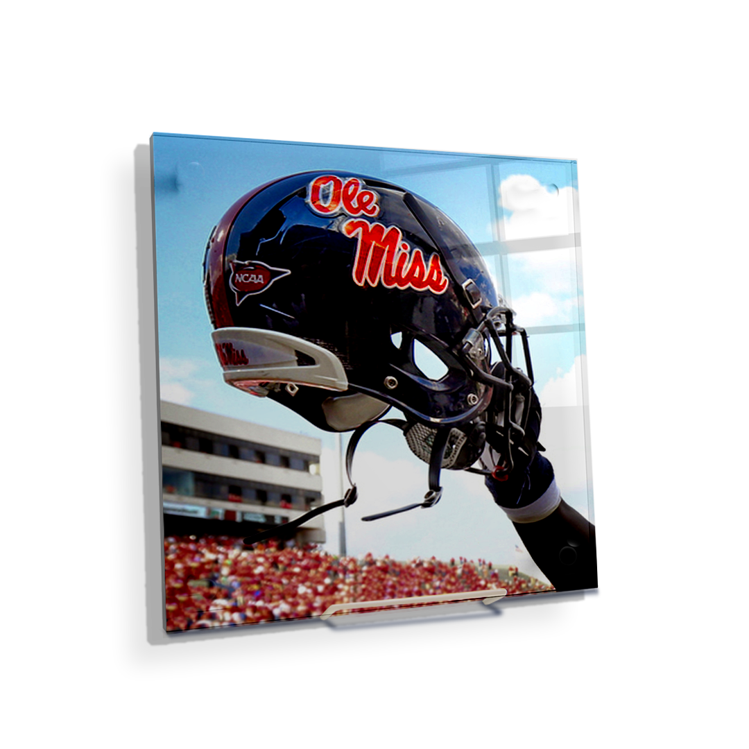 Ole Miss Rebels - Ole Miss Helmet Held High - College Wall Art #Canvas