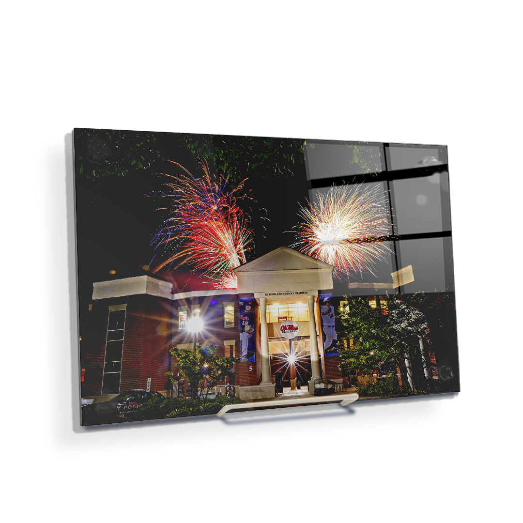 Ole Miss Rebels - Oxford University Stadium Fireworks - College Wall Art #Canvas