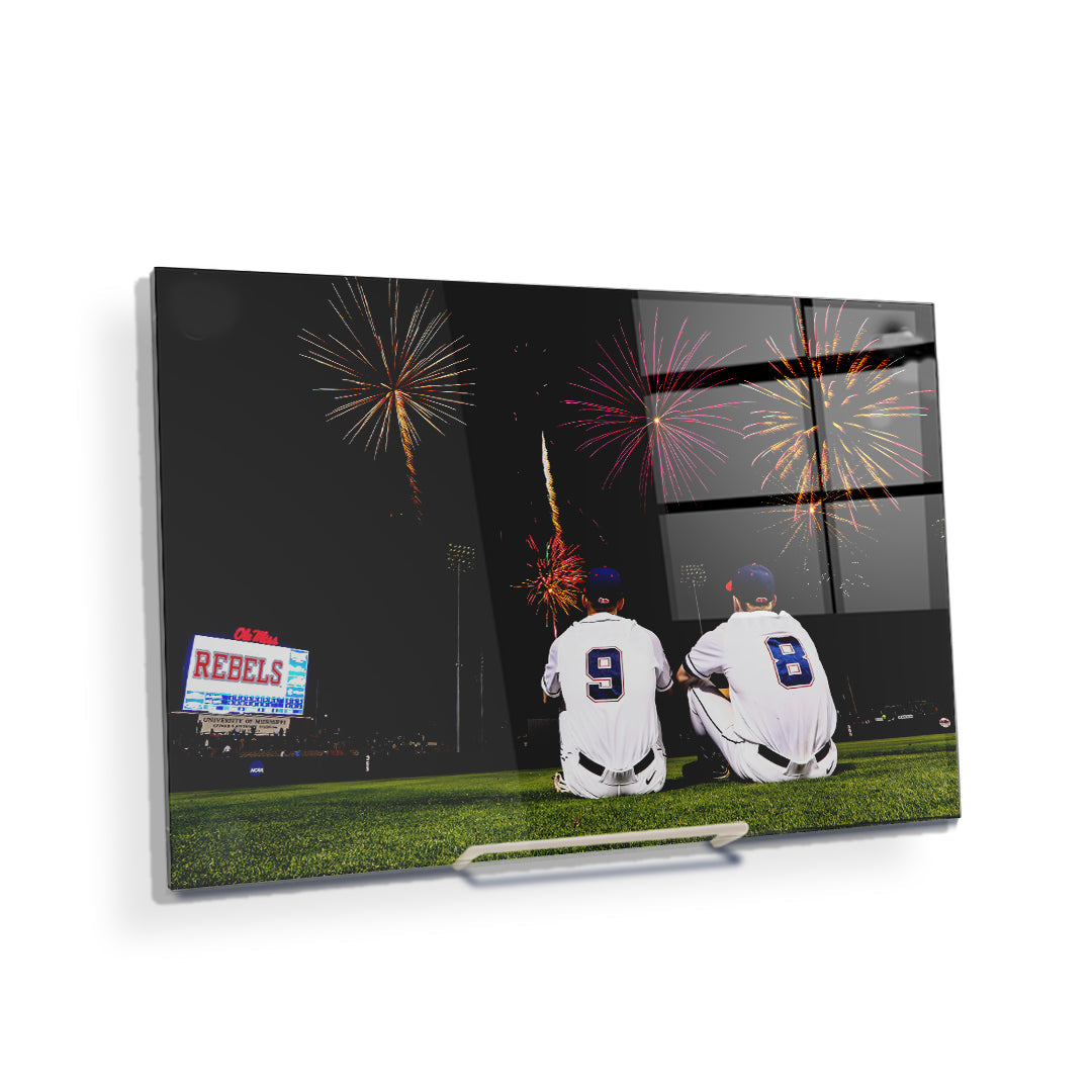 Ole Miss Rebels - Ole Miss Baseball Fireworks -College Wall Art #Canvas