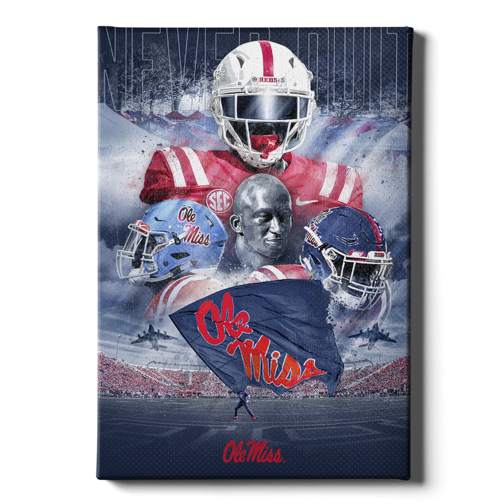 Ole Miss Rebels - Never Quit Collage - College Wall Art #Canvas
