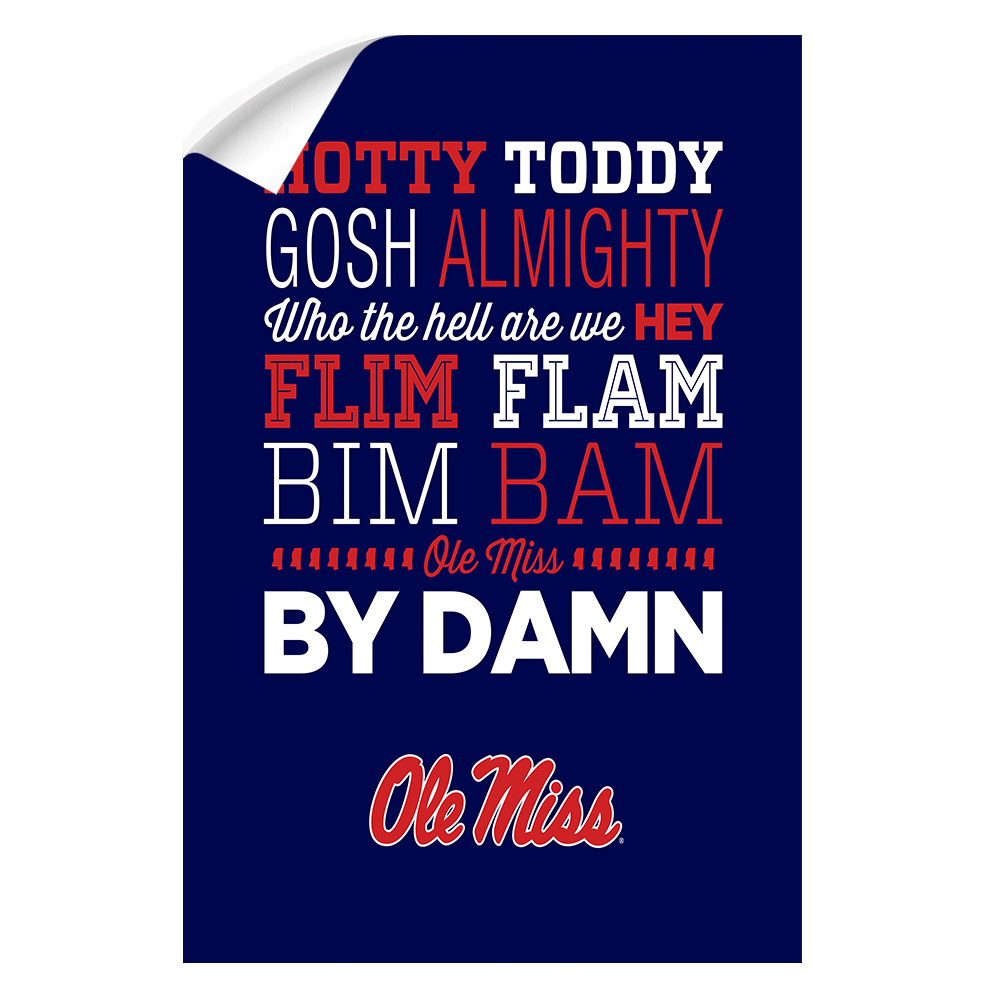 Ole Miss Rebels - Hotty Toddy - College Wall Art #Canvas