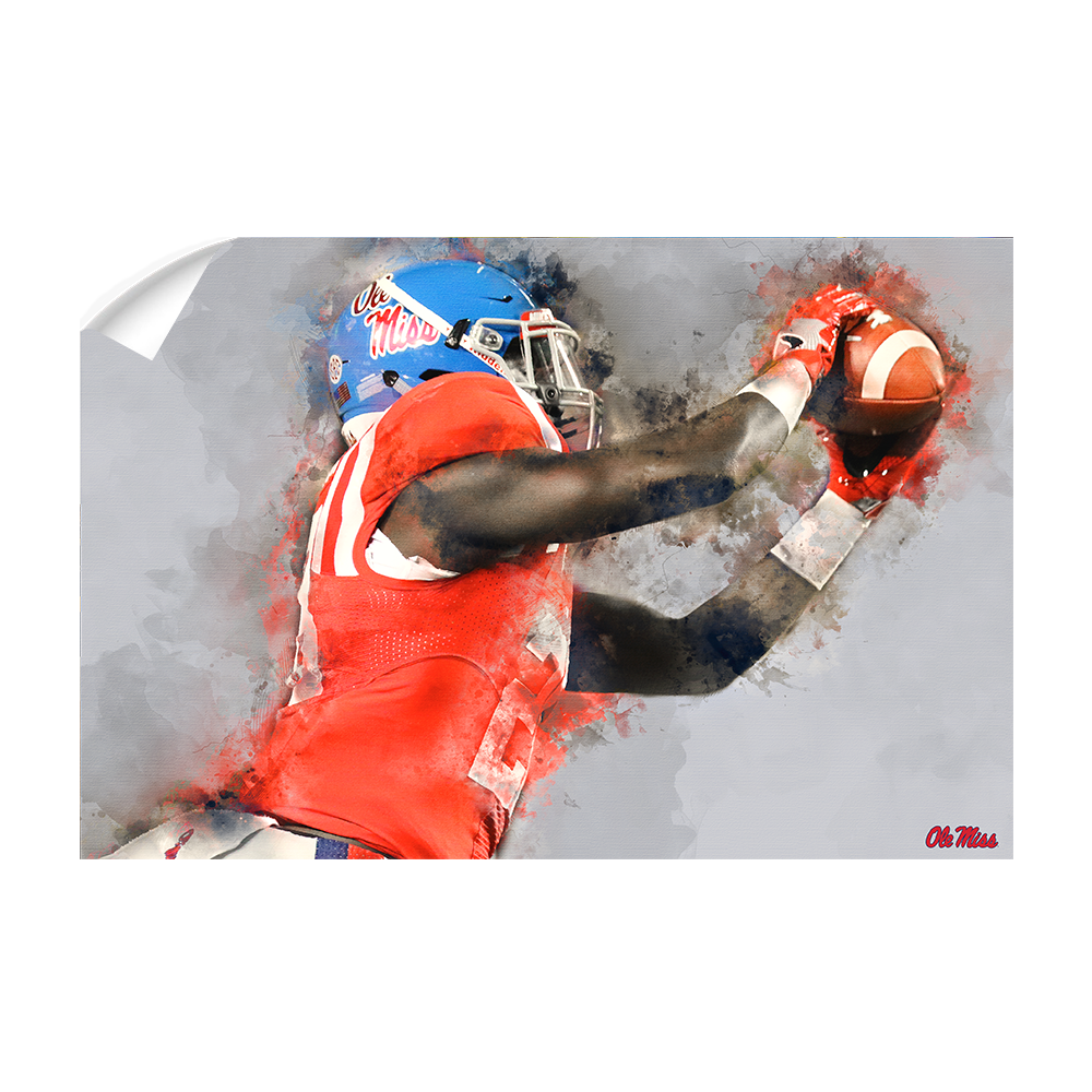 Ole Miss Rebels - Ole Miss Watercolor Catch - College Wall Art #Canvas