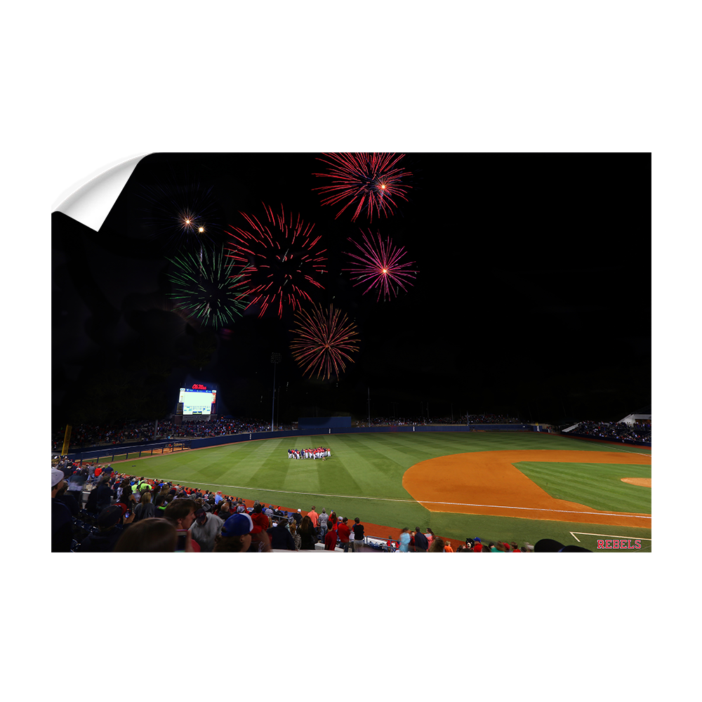 Ole Miss Rebels - Fireworks Over Swayze Field - College Wall Art #Canvas