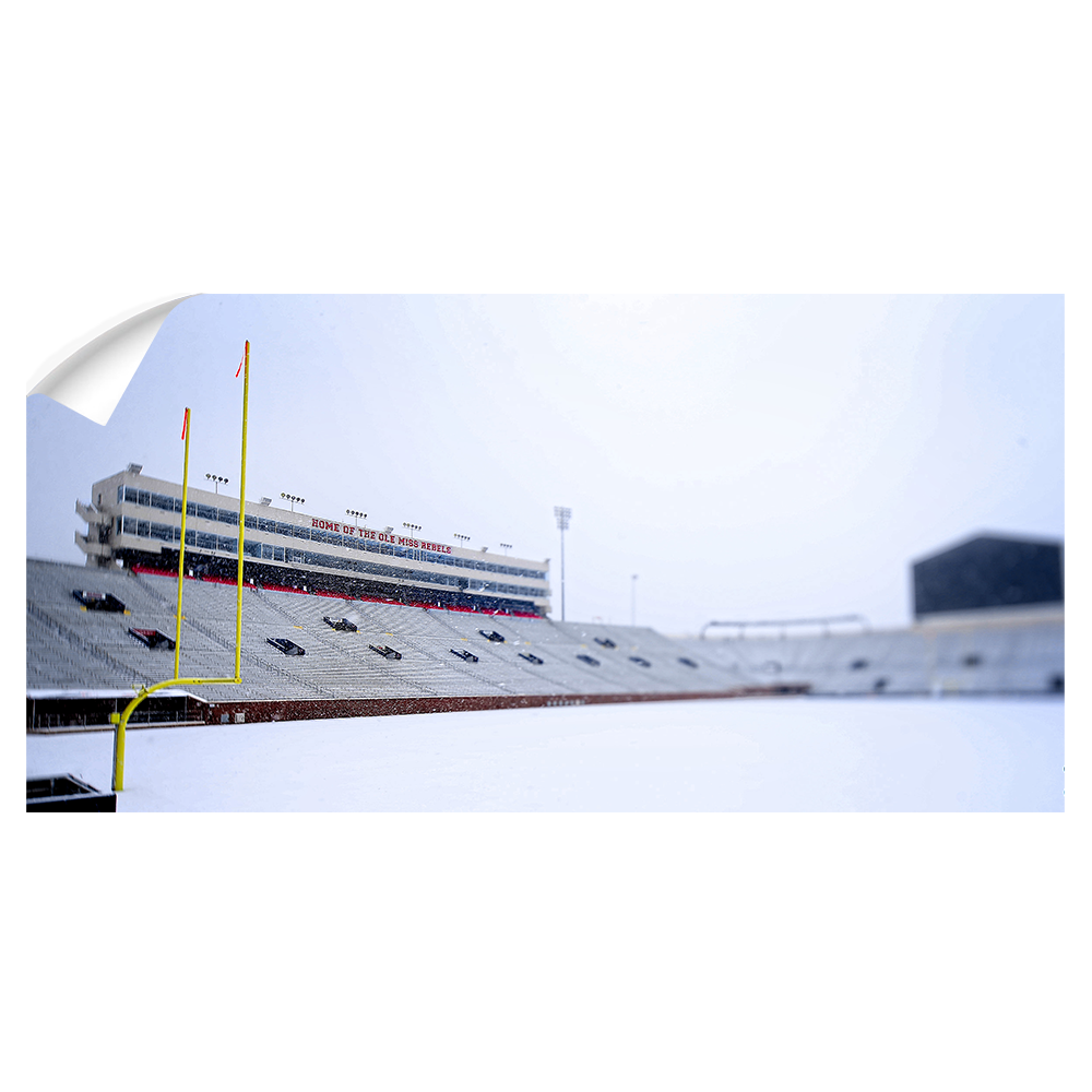 Ole Miss Rebels - Snow Day Vaught Hemingway Pano - College Wall Art #Canvas