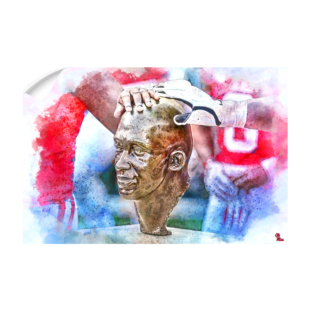 Ole Miss Rebels - Never Quit Watercolor - College Wall Art #Canvas