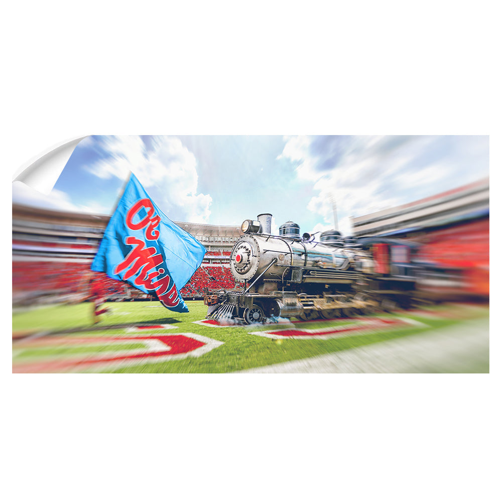 Ole Miss Rebel - Stadium Train Panoramic - College Wall Art #Canvas