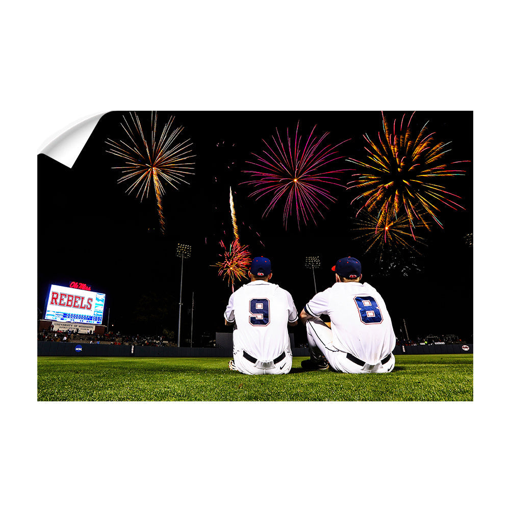 Ole Miss Rebels - Ole Miss Baseball Fireworks -College Wall Art #Canvas