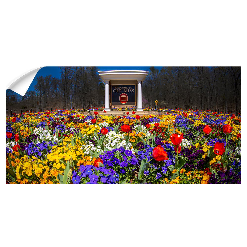 Ole Miss Rebels - Welcome to Ole Miss Spring Flowers - College Wall Art #Canvas