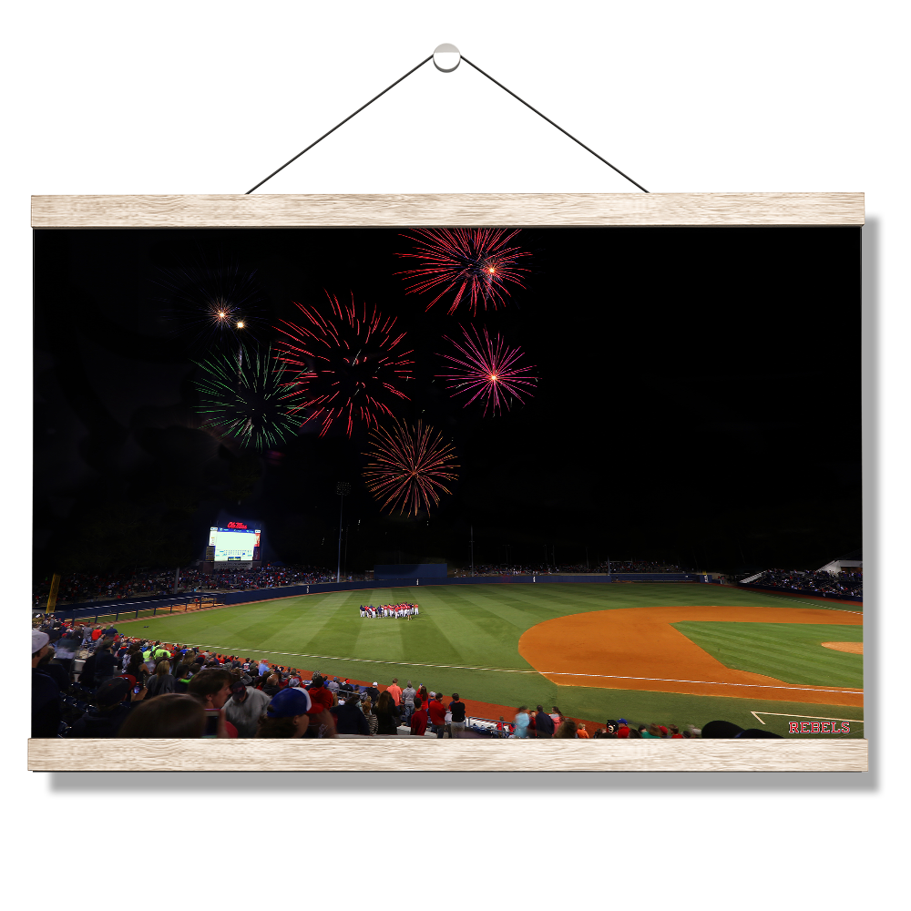 Ole Miss Rebels - Fireworks Over Swayze Field - College Wall Art #Canvas