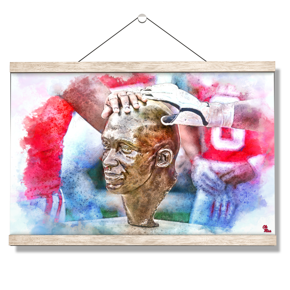 Ole Miss Rebels - Never Quit Watercolor - College Wall Art #Canvas