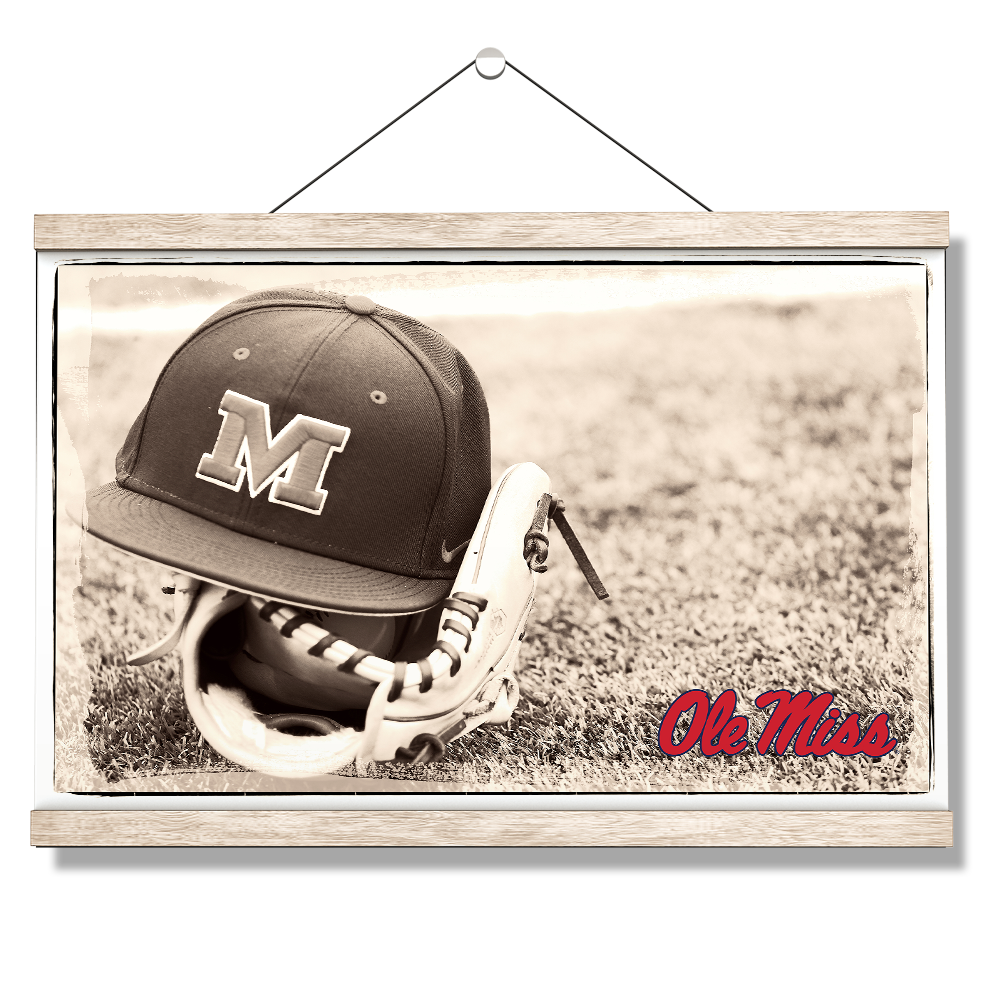 Ole Miss Rebels - Ole Miss Vintage Baseball - College Wall Art #Canvas