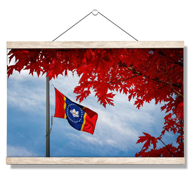 Ole Miss Rebels - Fall Magnolia State Flag - College Wall Art #Hanging Canvas