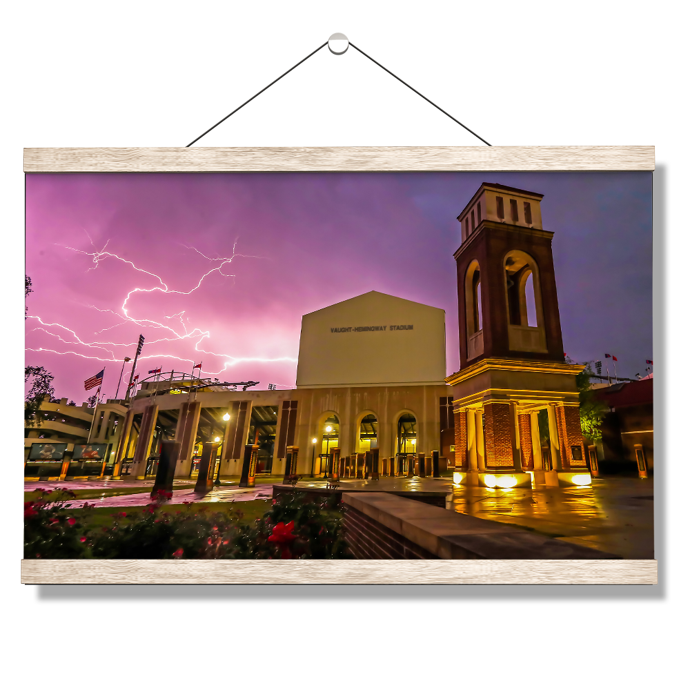 Ole Miss Rebels - Lightning Over Vaught Hemingway - College Wall Art #Canvas