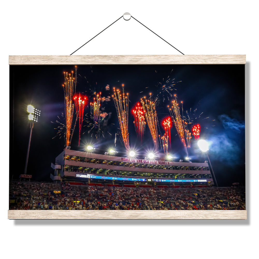 Ole Miss Rebels - Fireworks over Vaught-Hemingway - College Wall Art #Canvas