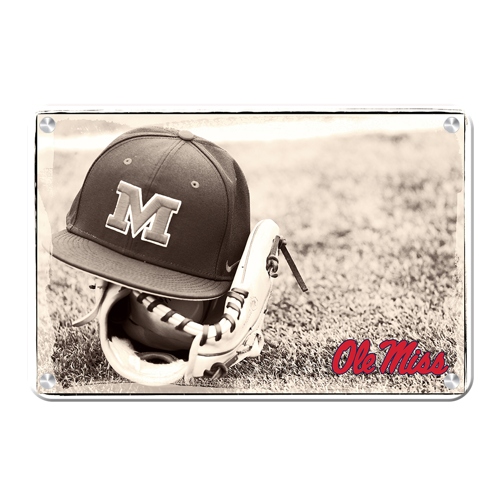 Ole Miss Rebels - Ole Miss Vintage Baseball - College Wall Art #Canvas