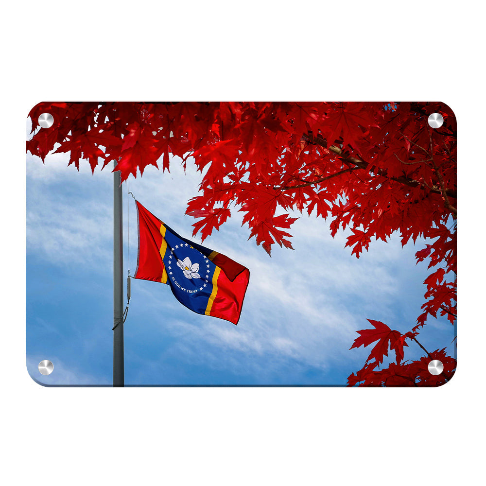 Ole Miss Rebels - Fall Magnolia State Flag - College Wall Art #Canvas