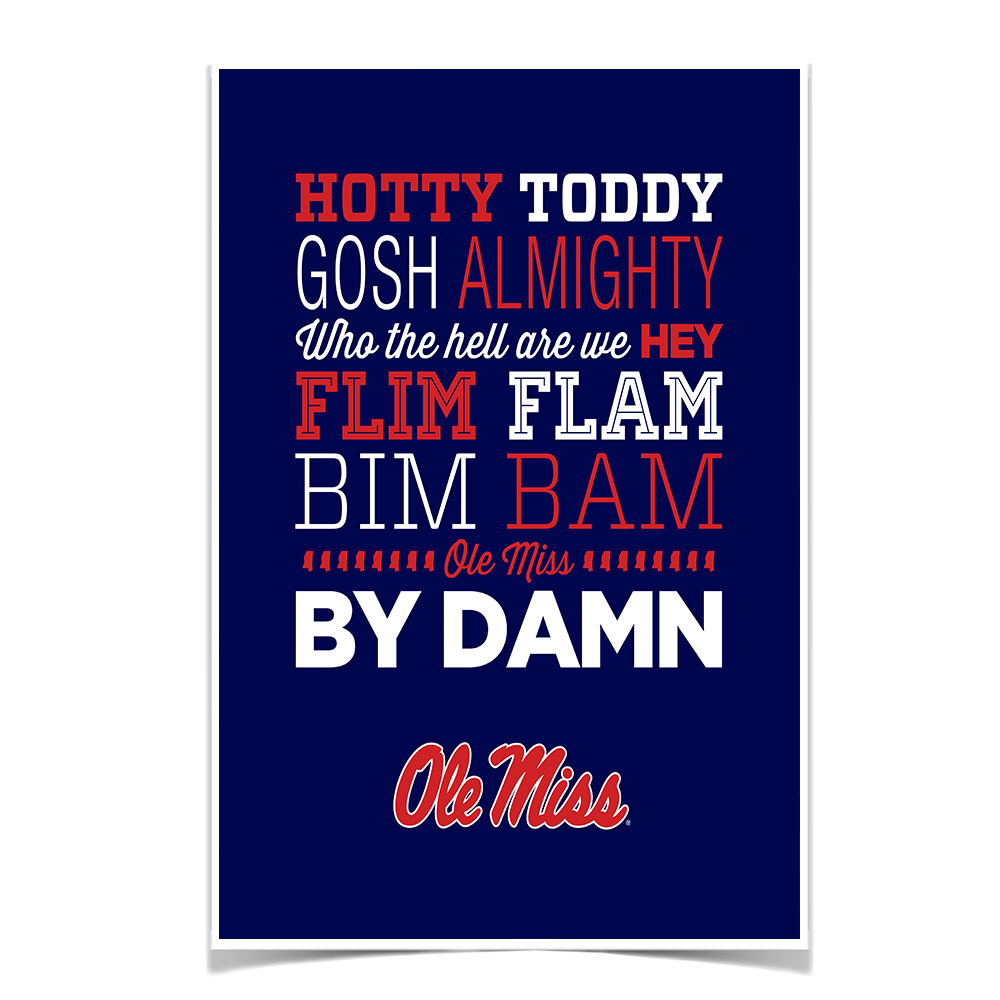Ole Miss Rebels - Hotty Toddy - College Wall Art #Canvas