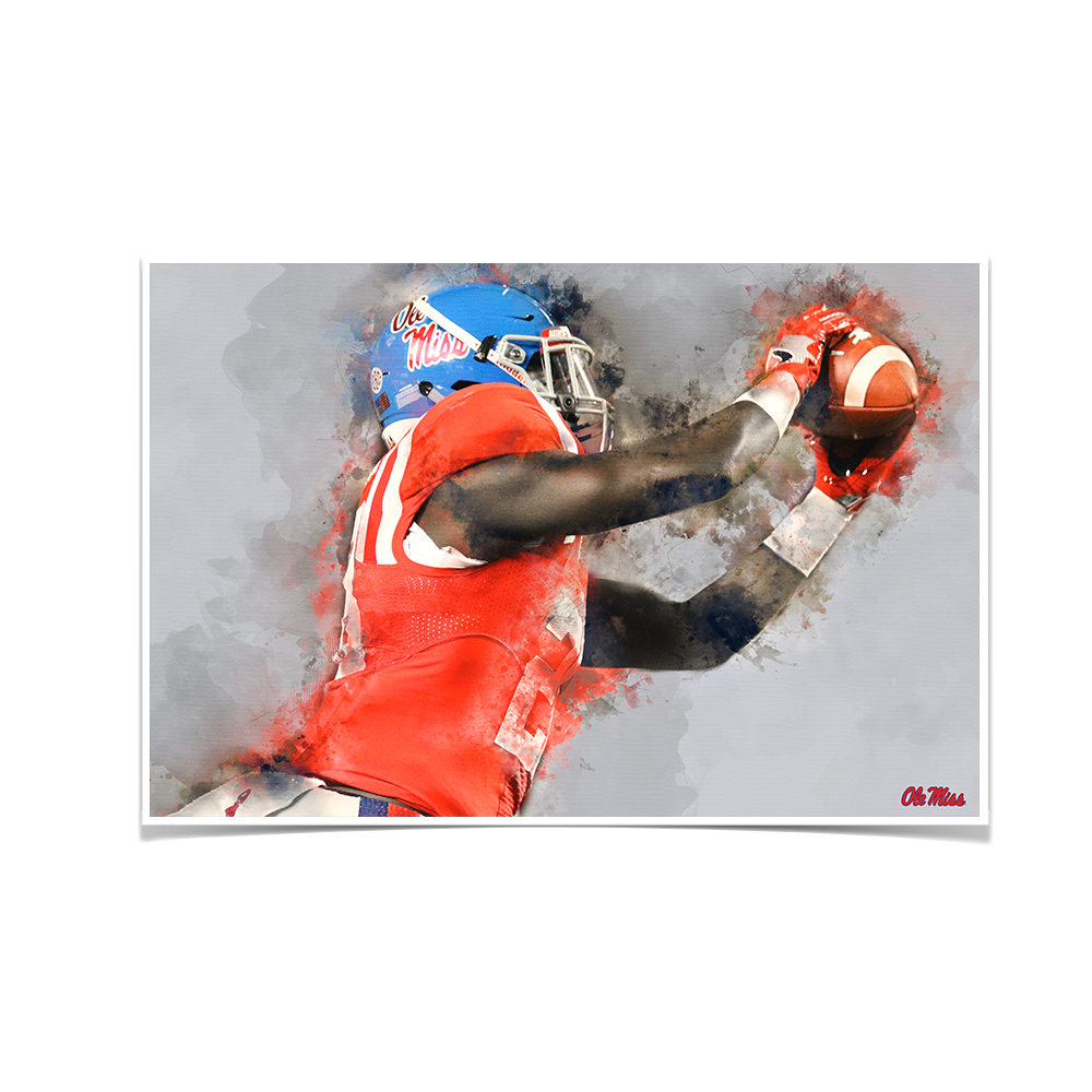 Ole Miss Rebels - Ole Miss Watercolor Catch - College Wall Art #Canvas