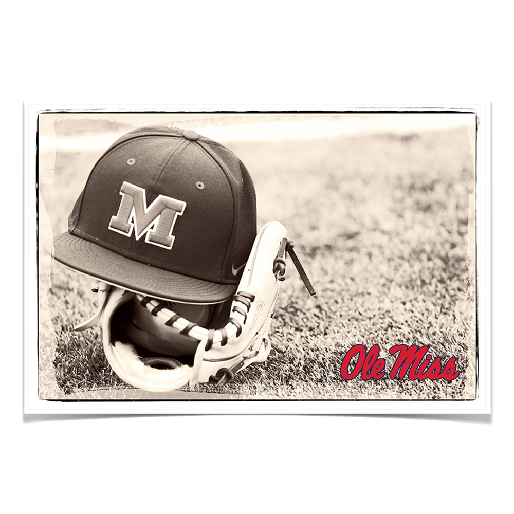 Ole Miss Rebels - Ole Miss Vintage Baseball - College Wall Art #Canvas