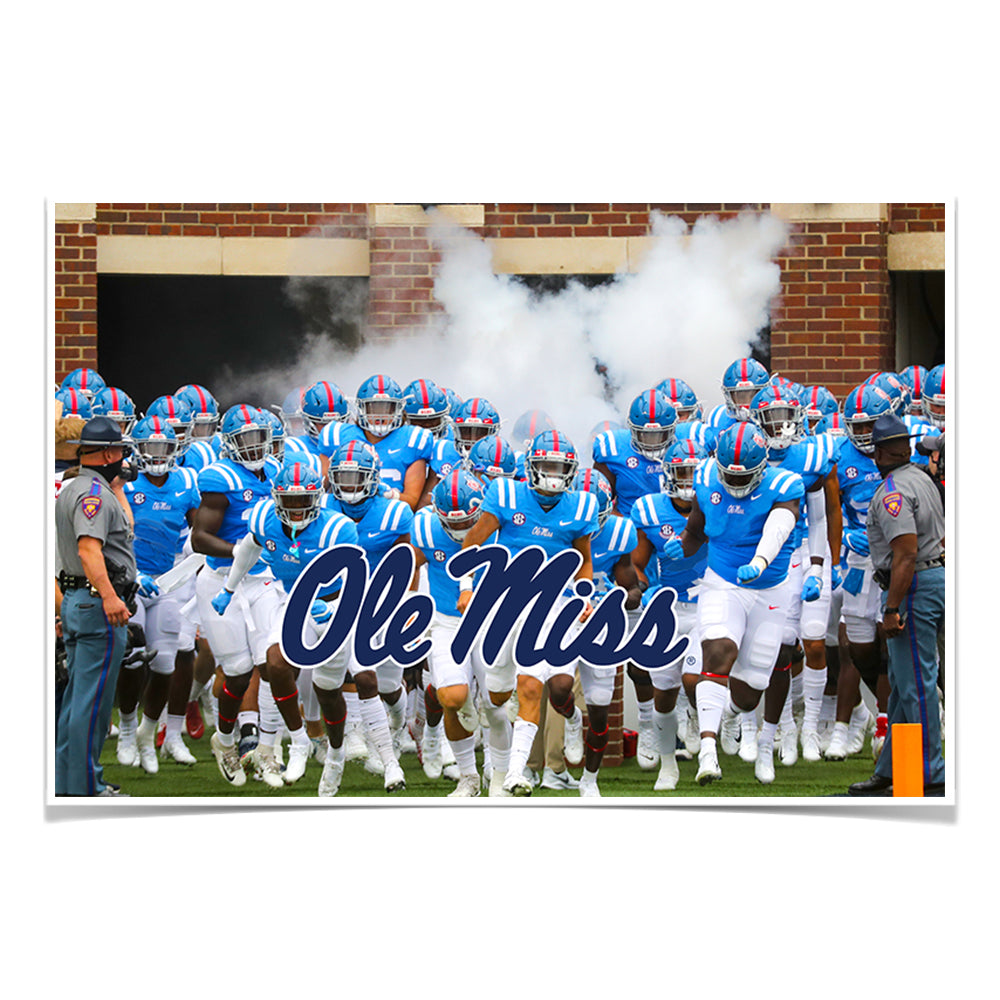 Ole Miss Rebels - Powder Blue - College Wall Art #Canvas