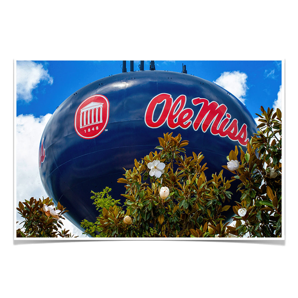Ole Miss Rebels - Water Tower Magnolia - College Wall Art #Canvas